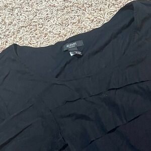 Alfani Woman Black Tiered Ruffle V Neck‎ Long Sleeve Top Women's Size 3X